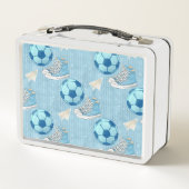 Sneakers und Fußball zurück zur Schule Metall Brotdose (Rückseite)