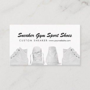 Sneakers White Sport Gym Shoes Visitenkarte