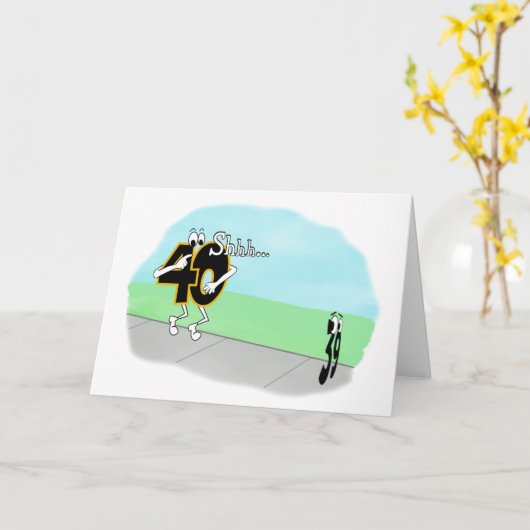 SNEAKY 40. GEBURTSTAG KARTE (Gelbe Blume)