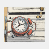 Sneaky Alarm Clock - Whimsical Doorway Fleecedecke (Vorderseite (Horizontal))