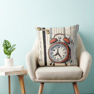 Sneaky Alarm Clock - Whimsical Doorway Kissen