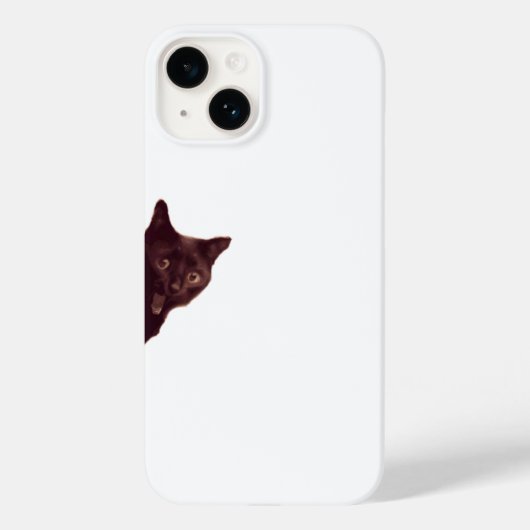 “Sneaky Black Cat Peeking Phone Case” Case-Mate iPhone Hülle (Rückseite)