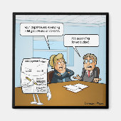 Sneaky Budget Funny Square Magnet (Vorne)