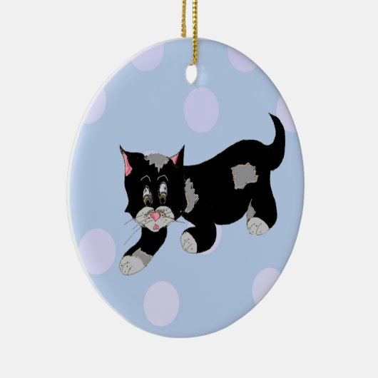 Sneaky Cartoon Cat Keramikornament (Rechts)