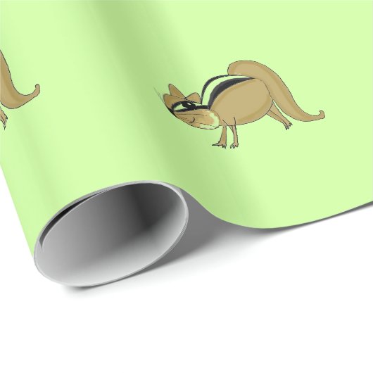 Sneaky Cartoon Chipmunk Geschenkpapier (Rolleneckpunkt)
