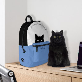 Sneaky Cat Blue Bedruckter Rucksack