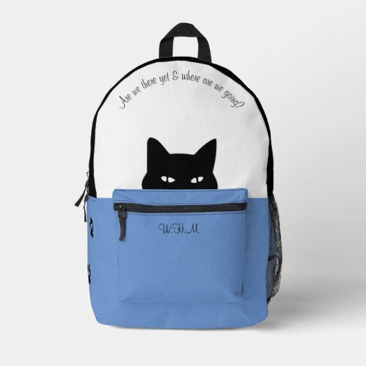 Sneaky Cat Blue Bedruckter Rucksack (Vorderseite)
