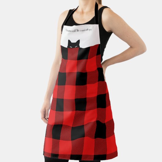 Sneaky Cat Buffalo Karo Rote Karierte Schürze (InSitu)