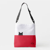 Sneaky Cat Crossbody Bag Tragetaschen Mit Langen Trägern (Rückseite)