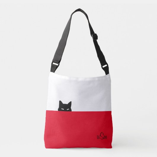 Sneaky Cat Crossbody Bag Tragetaschen Mit Langen Trägern (Vorderseite)
