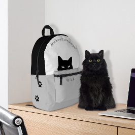 Sneaky Cat Gray Bedruckter Rucksack