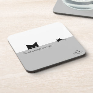 Sneaky Cat hat dir ein Geschenk gemacht Getränkeuntersetzer