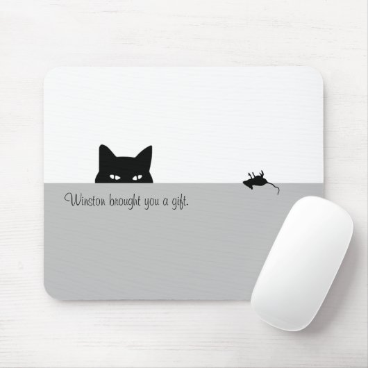 Sneaky Cat hat dir ein Geschenk gemacht Mousepad (Mit Mouse)