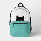 Sneaky Cat Light Aquamarin Bedruckter Rucksack (Vorderseite)