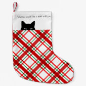 Sneaky Cat Madras Karo Kariert Kleiner Weihnachtsstrumpf (Vorderseite)