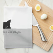 Sneaky Cat möchte gerne ein Wort mit Ihnen Geschirrtuch (Viertel Falte)