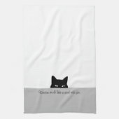 Sneaky Cat möchte gerne ein Wort mit Ihnen Geschirrtuch (Vertikal)