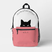 Sneaky Cat Pink Bedruckter Rucksack (Vorderseite)