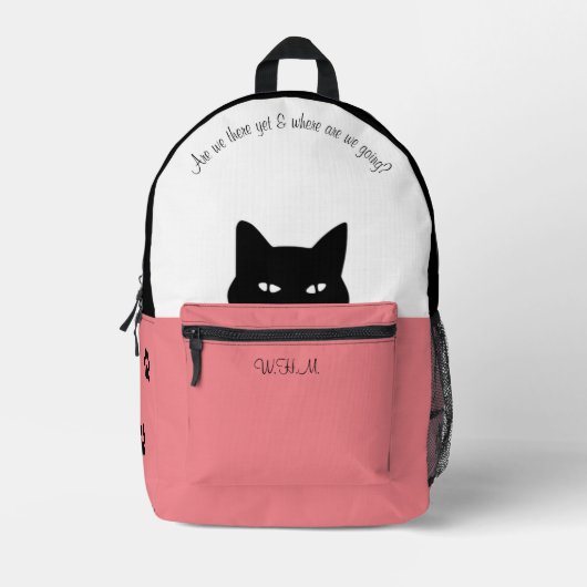 Sneaky Cat Pink Bedruckter Rucksack (Vorderseite)