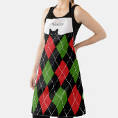 Sneaky Cat Raute Red Green Black Schürze (InSitu)