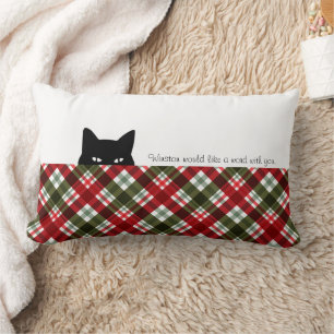 Sneaky Cat Royal Stewart Tartan Kariert Lendenkissen