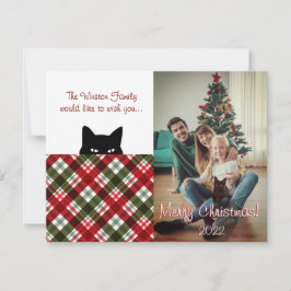 Sneaky Cat Royal Stewart Tartan Karierte Weihnacht Mitteilungskarte