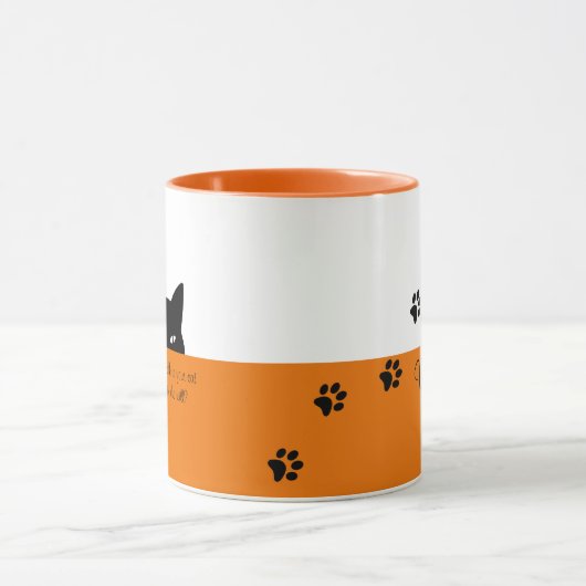 Sneaky Cat Sprechen Sie mit Ihrer Cat Tasse Orange (Zentrum)