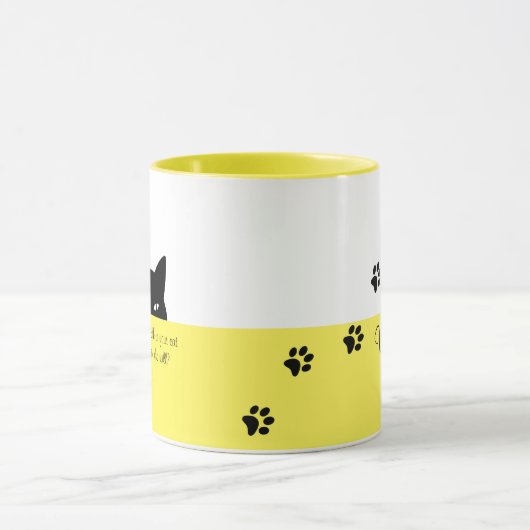 Sneaky Cat Sprechen Sie mit Ihrer Katze Tasse Gelb (Zentrum)