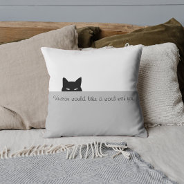 Sneaky Cat Square Throw Kissen