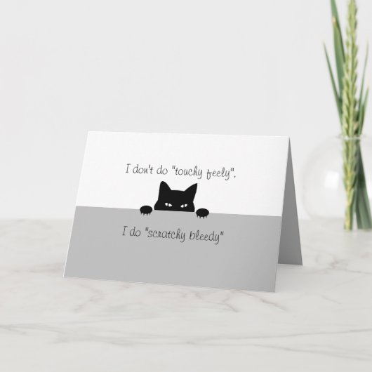 Sneaky Cat Touchy Feely Card Karte (Vorderseite)