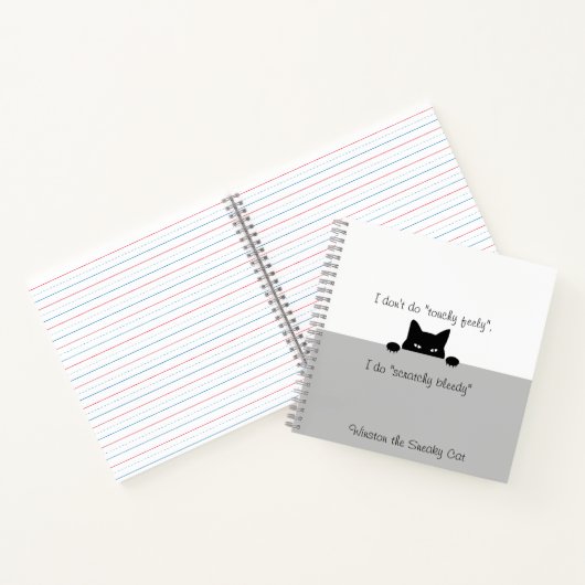 Sneaky Cat Touchy Feely Notebook Notizblock (Innenseite)