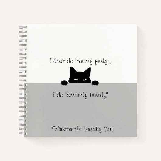 Sneaky Cat Touchy Feely Notebook Notizblock (Vorderseite)