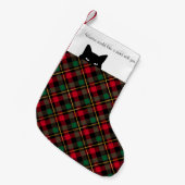 Sneaky Cat Wallace Kariert Kleiner Strumpf Weihnachtsstrumpf (Vorderansicht (hängend))