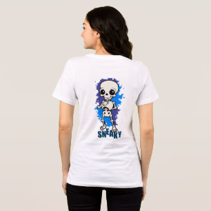 Sneaky Cute Skeleton Damen Halloween T-Shirt S Tri-Blend Shirt