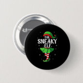 Sneaky Elf Christmas Girls Women Elf Squad Xmas Fa Button (Vorne & Hinten)