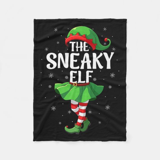 Sneaky Elf Christmas Girls Women Elf Squad Xmas Fa Fleecedecke (Vorderseite)