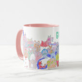 Sneaky Fox Child Zeichnend Cartoon für Kinder Tasse (Vorderseite Links)