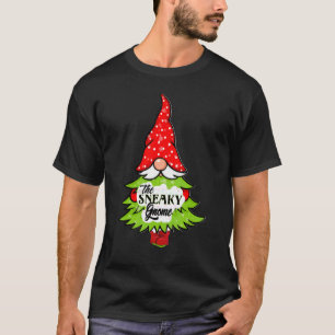 Sneaky Gnome Buffalo Karo Geschwister Weihnachten T-Shirt