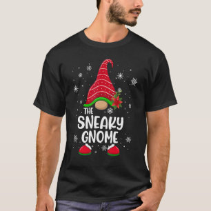 Sneaky Gnome Buffalo Karo Gestreifte Passende Fami T-Shirt