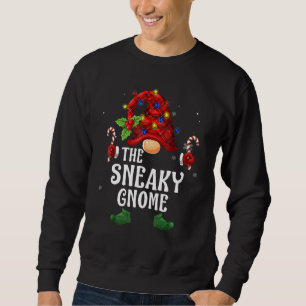 Sneaky Gnome Buffalo Karo Gitter Passende Familien Sweatshirt