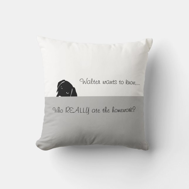 Sneaky Hund Will zu Know-Throw-Kissen Kissen (Vorderseite)