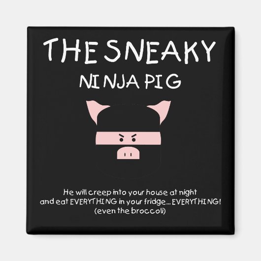 Sneaky Ninja Pig Magnet (Vorne)