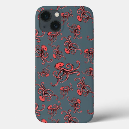 Sneaky Octopus Pattern Case-Mate iPhone Hülle (Rückseite)