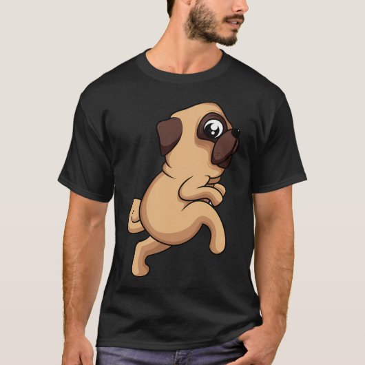 Sneaky-Pug-Cartoon T-Shirt (Vorderseite)