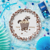 Sneaky Raccoon Chocolate Chip Border Pappteller (Party)