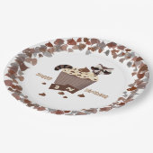 Sneaky Raccoon Chocolate Chip Border Pappteller (Schrägansicht)