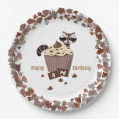 Sneaky Raccoon Chocolate Chip Border Pappteller (Vorderseite)