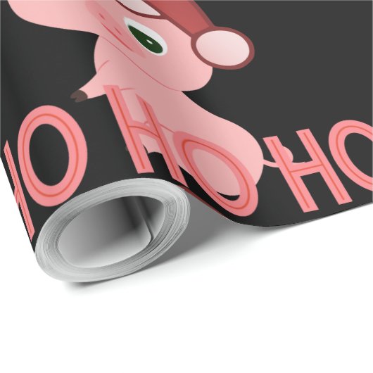 Sneaky Santa Baby Pig Niedlich Pink Weihnachten Geschenkpapier (Rolleneckpunkt)