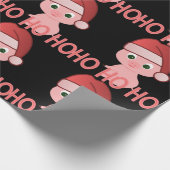 Sneaky Santa Baby Pig Niedlich Pink Weihnachten Geschenkpapier (Ecke)