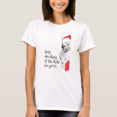 Sneaky Santa prüft Kinder T-Shirt (Vorderseite)